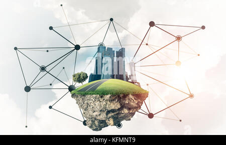 Konzept des modernen Netzwerktechnologien und Eco Green construc Stockfoto