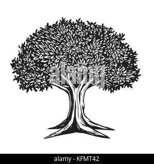 Baum Vektor illustration Zeichnung logo Vorlage Stock Vektor
