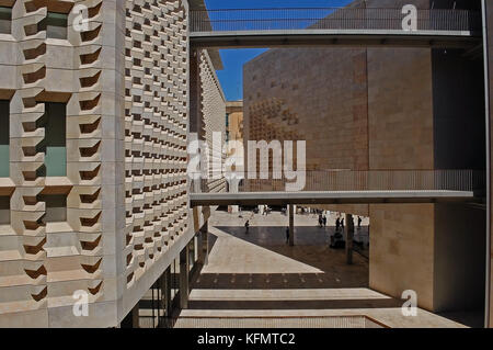Valletta Parlament Gebäude, Brücken Stockfoto