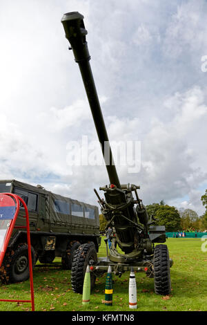 Eine britische Armee L 118, 105 mm Light Gun, auf Anzeige an der Longleat militärischen Spektakuläre 2017 Stockfoto