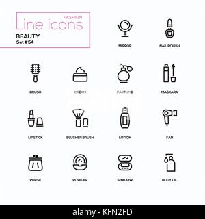 Fashion Concept, Beauty-line Design Icons einstellen Stock Vektor