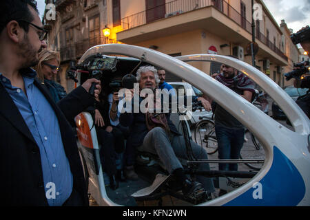 Beppe Grillo, der Führer der Fünf-Sterne-Bewegung (M5S), während der Palermo Tag. Stockfoto