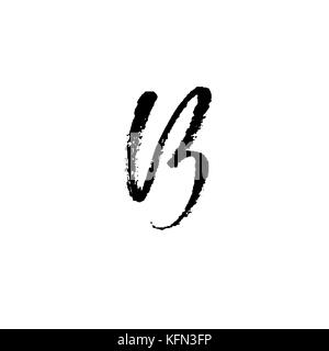 Von Hand bemalt Buchstabe b. trockenen Pinsel modernen Schriftzug. Vector Illustration. Stock Vektor