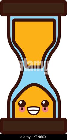 Sanduhr sandtime isoliert niedlich kawaii Cartoon Stock Vektor
