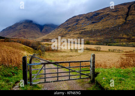 Stürmischen herbst Wetter in Glen etive, Highlands von Schottland Stockfoto