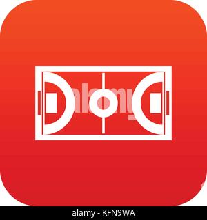 Futsal oder Indoor Soccer Feld Symbol digital Rot Stock Vektor