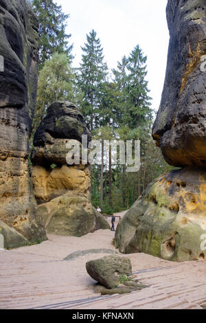 Herbst im Elbsandsteingebirge Region Bad Schandau Schrammsteine Stockfoto