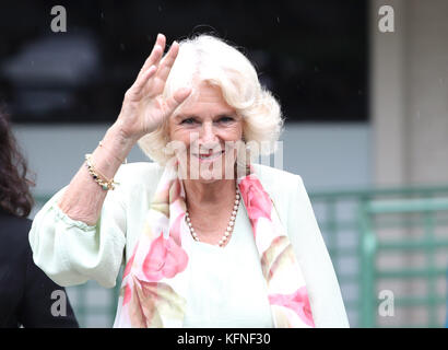 Die Herzogin von Cornwall nimmt an einer Commonwealth Literacy Veranstaltung am Temasek Junior College, Singapur, Teil, während des zweiten Tages einer 11-tägigen Herbsttour durch Singapur, Malaysia, Brunei und Indien. Stockfoto