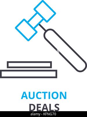 Auktion Angebote Konzept, Gliederung Symbol, lineare Zeichen, dünne Linie Piktogramm, Logo, Illustration, Vektor Stock Vektor