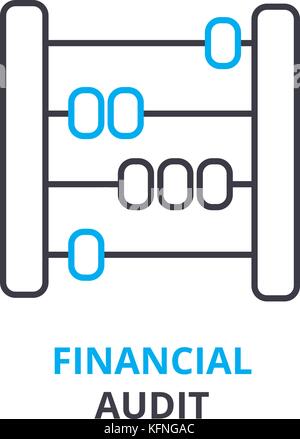 Finanzaudit Konzept, Gliederung Symbol, lineare Zeichen, dünne Linie Piktogramm, Logo, Illustration, Vektor Stock Vektor