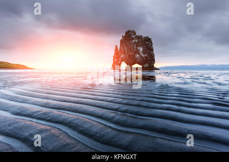 Basalt stack Hvítserkur Stockfoto