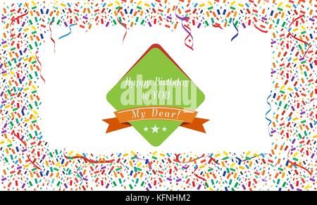 Süße bunte Konfetti und Luftschlangen. Hintergrund. illustrierte Vektor Stock Vektor