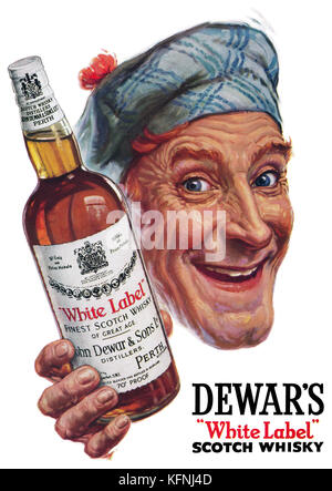 1951 britischen Werbung für dewar's White Label Scotch Whisky. Stockfoto