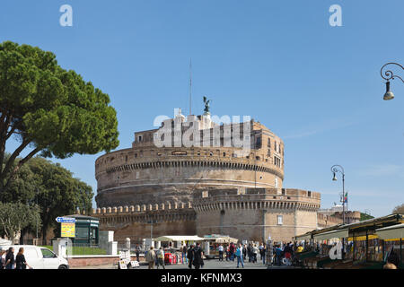 Das Mausoleum des Hadrian oder Castel Sant'Angelo in Rom, Italien Stockfoto