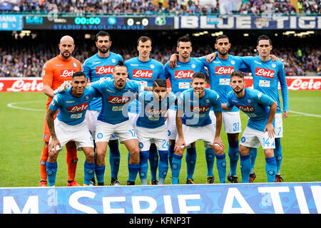 Neapel, Italien. 29 Okt, 2017. Neapel - Italien 29/10/2017 s.s.c. Napoli bei einem Match zwischen s.s.c. Napoli und sassuolo im Stadio San Paolo Neapel Serie. Credit: Emanuele Sessa/Pacific Press/alamy leben Nachrichten Stockfoto