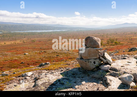 Ein Haufen von Steinen in einem schönen Nord Landschaft Stockfoto