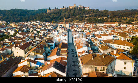 Kloster von Christus oder Convento de Cristo über Tomar, Tomar Schloss, Provinz Ribatejo, Portugal Stockfoto