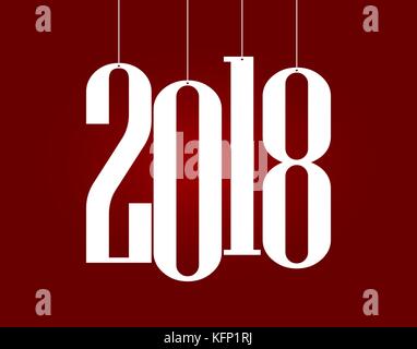 Weihnachtskarte Hintergrund mit Zahlen auf einem roten Hintergrund Stock Vektor