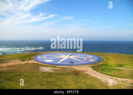 Kompass in Herkules Turm, La Coruna, Galicien, Spanien Stockfoto