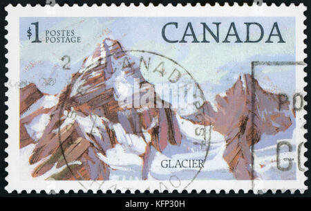 Kanada - ca. 1994: einen Stempel in den Kanada gedruckt zeigt hohen Berg, ca. 1994
