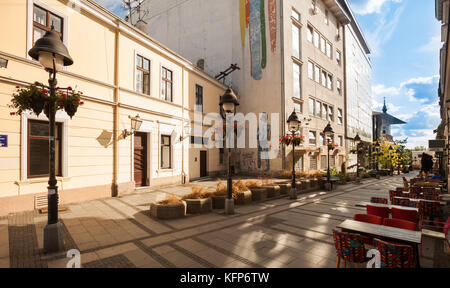 Cafe Tabellen in der Straße Kneza mihaila mihailova () Walking Street, Belgrad, Serbien Stockfoto