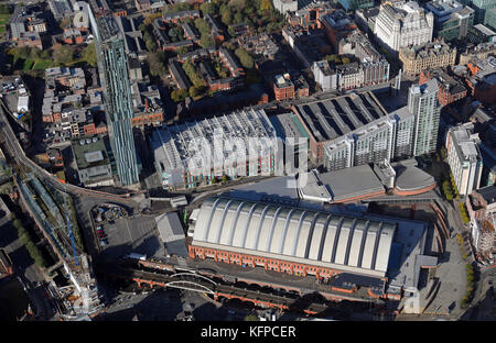 Luftaufnahme von Manchester Central Convention Complex & Beetham Tower Stockfoto