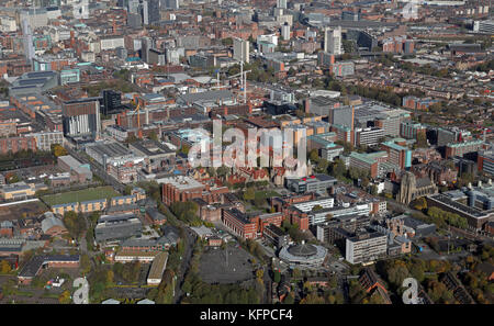 Luftaufnahme von der Universität von Manchester, England, Großbritannien Stockfoto