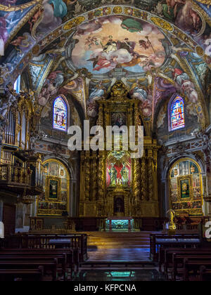 Im Inneren der Kirche von San Nicolas (Parroquia de san nicolas), Ciutat Vella, Valencia, Spanien. Stockfoto