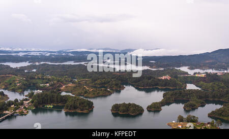 Schöne Landschaft von Guatape in Antioquia Kolumbien Stockfoto