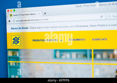 LONDON, UK, 25. Oktober 2017: Die Homepage der offiziellen Website für die Banco do Brasil, am 25. Oktober 2017. Stockfoto