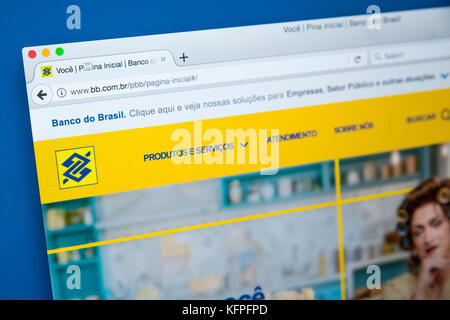 LONDON, UK, 25. Oktober 2017: Die Homepage der offiziellen Website für die Banco do Brasil, am 25. Oktober 2017. Stockfoto