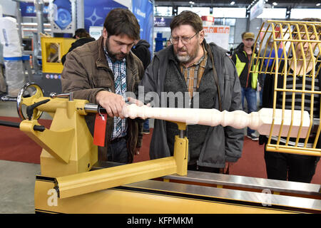 Brünn, Tschechien. 31 Okt, 2017 Internationale Messe der Holz- und Möbelindustrie Holz-tec startet in Brünn, Tschechische Republik, 31. Oktober 2017, zum Letzten bis Nov 3. Credit: vaclav Salek/ctk Photo/alamy leben Nachrichten Stockfoto