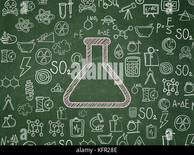 Wissenschaft Konzept: Kolben School board Hintergrund Stockfoto