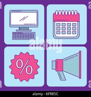 Online digitale Shopping ecommerce Markt Unternehmen kaufen Stock Vektor