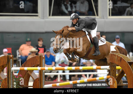 Keean Weiß (können), Wien Rouge, Winter Equestrian Festival, Wellington, Florida, März 2007, LLC Masters Cup Stockfoto