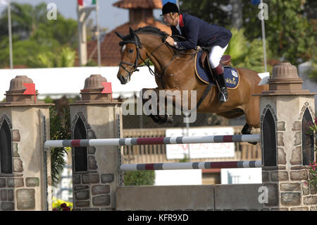 Robert Smith (GBR), Gerry McGuire, Winter Equestrian Festival, Wellington, Florida, März 2007. Stockfoto