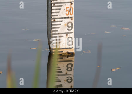 Wasser Tiefenlehre board Stockfoto