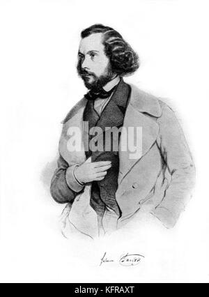 Félicien David - Porträt von Prinzhofer. Der französische Komponist, 1810-1876. Stockfoto