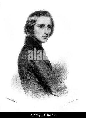 Franz Liszt - Porträt, 1841. Ungarische Pianist und Komponist, 22. Oktober 1811 - vom 31. Juli 1886. Stockfoto