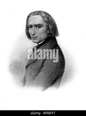 Franz Liszt - Porträt, C. 1841. Ungarische Pianist und Komponist, 22. Oktober 1811 - vom 31. Juli 1886. Stockfoto