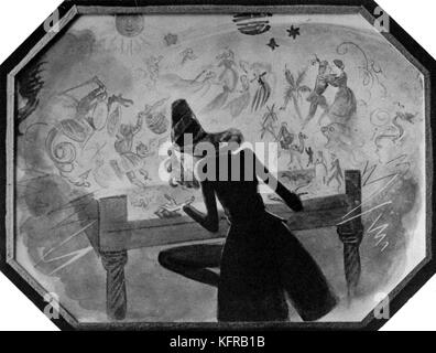 Franz Liszt am Klavier, Berlin, 1842. Nach Silhouette von Karl August Varnhagen von Ense (1785-1858). Ungarische Pianist und Komponist, 22. Oktober 1811 - vom 31. Juli 1886. Stockfoto