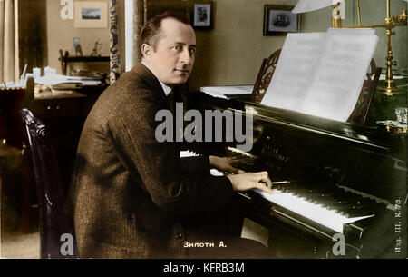 Alexander Siloti bei Piano Rachmaninows Cousin, R Mutter drängte ihn nach Moskau Konservatorium zu schicken. Russische Pianist und Dirigent (1863-1945) Stockfoto