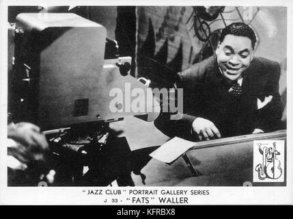 Fats Waller - Portrait. Thomas Wright Waller, US-amerikanischer Jazz-Pianist, Sänger und Komponist: 21 Mai 1904 - 15. Dezember 1943. Nr. 33 in der 'Jazz Club' Portrait Galerie Serie. Stockfoto