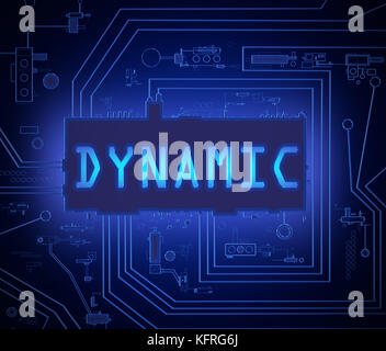 3D-Darstellung, die Platine Komponenten mit ein dynamisches Konzept. Stockfoto