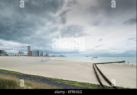 Blick auf den Strand von Vlissingen Niederlande Stockfoto