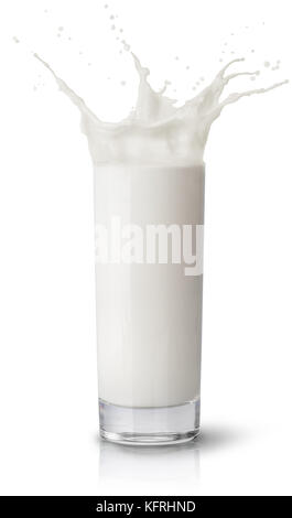 Milch Spritzen aus Glas Stockfoto