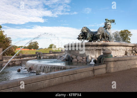 Die Gefion Fountain am Hafen in Kopenhagen, Dänemark, Europa Stockfoto