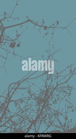 Silhouetten von Bäumen auf dezente Hintergrund. Baum Muster. Vector Illustration Stock Vektor