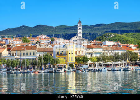 Ansicht der mediterranen Küstenstadt crikvenica Istrien, Kroatien Stockfoto