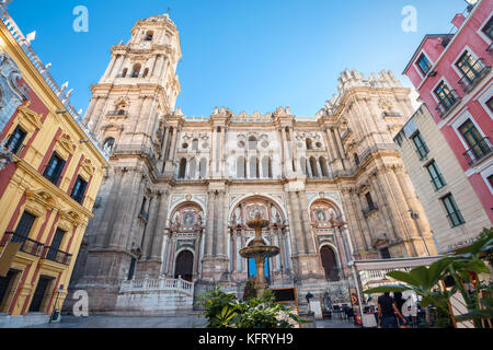 Die Kathedrale von Malaga auf der Plaza del Obispo. Malaga, Andalusien, Spanien Stockfoto